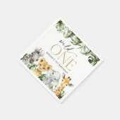 Oerwouden dieren, Safari, Wild One, Eerste Dag Servet (Hoek)