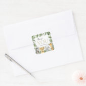 Oerwouden dieren, Safari, Wild One, Eerste Dag Vierkante Sticker (Envelop)