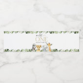 Oerwouden dieren, Safari, Wild One, Eerste Dag Waterfles Etiket (Enkel label)