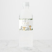 Oerwouden dieren, Safari, Wild One, Eerste Dag Waterfles Etiket (Voorkant)