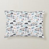 Oerwouden Dieren trainen Baby Toddler Boy Accent Kussen (Achterkant)