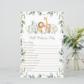 Oerwouden dieren wensen Baby shower gaam (Staand voorkant)