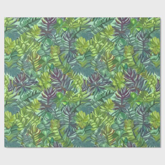 Oerwouden foliën naadloos patroon cadeaupapier (Vlak)