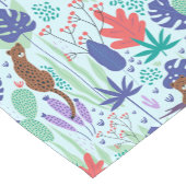 Oerwouden katten met bloemen en bladeren korte tafelloper (Hoek)