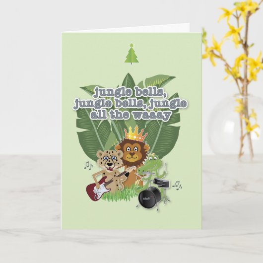 Oerwouden kerstkaart kaart (Gele Bloem)