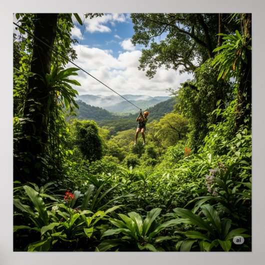 Oerwouden luifel met ritslijn poster (Voorkant)