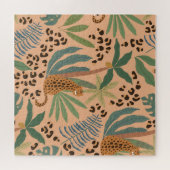 Oerwouden luipaard print: Dierlijk naadloos patroo Legpuzzel (Horizontaal)