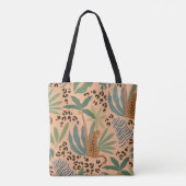 Oerwouden luipaard print: Dierlijk naadloos patroo Tote Bag (Achterkant)
