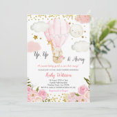 Oerwouden met warme lucht Meisje Baby shower Kaart (Staand voorkant)