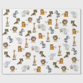 Oerwouden op wit cadeaupapier (Vlak)