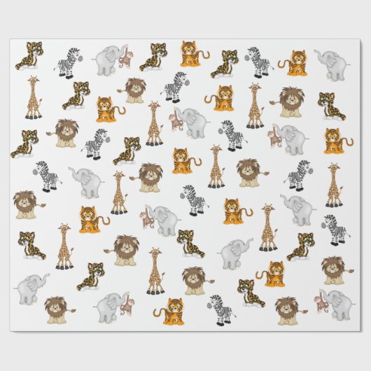 Oerwouden op wit cadeaupapier (Vlak)