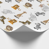 Oerwouden op wit cadeaupapier (Hoek)