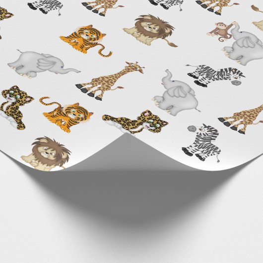 Oerwouden op wit cadeaupapier (Hoek)