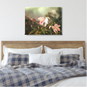 Oerwouden orchideeën en kolibries, 1872 canvas afdruk (Insitu (Slaapkamer))