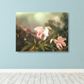 Oerwouden orchideeën en kolibries, 1872 canvas afdruk (Insitu (Houten vloer))