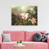 Oerwouden orchideeën en kolibries, 1872 canvas afdruk (Insitu (Woonkamer))