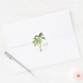 Oerwouden palm waterverf tropical classic ronde st ronde sticker (Envelop)