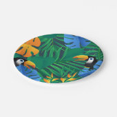 Oerwouden palmen, varens en toucans papieren bordje (Gekanteld)