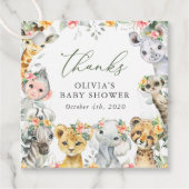 Oerwouden, Safari, Bloemen, Baby shower Bedankjes Labels (Voorkant)