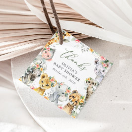 Oerwouden, Safari, Bloemen, Baby shower Bedankjes Labels