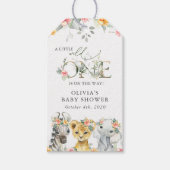 Oerwouden, Safari, Bloemen, Baby shower Cadeaulabel (Voorkant)