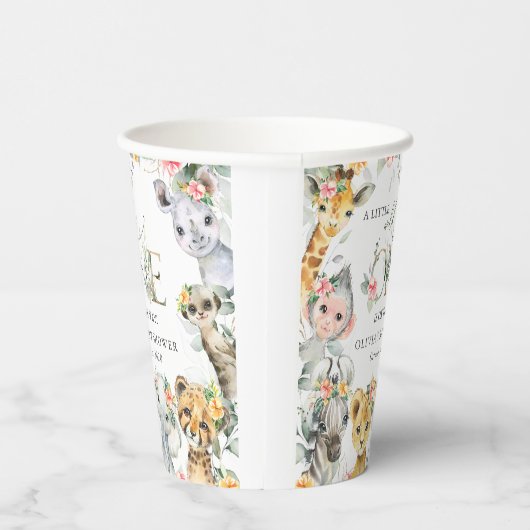 Oerwouden, Safari, Bloemen, Baby shower Papieren Bekers (Rechts)
