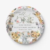 Oerwouden, Safari, Bloemen, Baby shower Papieren Bordje (Voorkant)