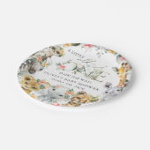 Oerwouden, Safari, Bloemen, Baby shower Papieren Bordje (Gekanteld)