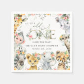 Oerwouden, Safari, Bloemen, Baby shower Servet (Voorkant)