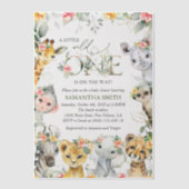 Oerwouden, Safari, Bloemen, Baby shower Vellum Uitnodigingen (Voorkant)