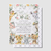 Oerwouden, Safari, Bloemen, Baby shower Vellum Uitnodigingen (Offset (Uitnodiging))