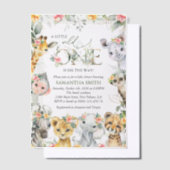 Oerwouden, Safari, Bloemen, Baby shower Vellum Uitnodigingen (Offset)