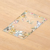 Oerwouden, safari, bloemen, eerste verjaardag acryl uitnodigingen (Laagn)