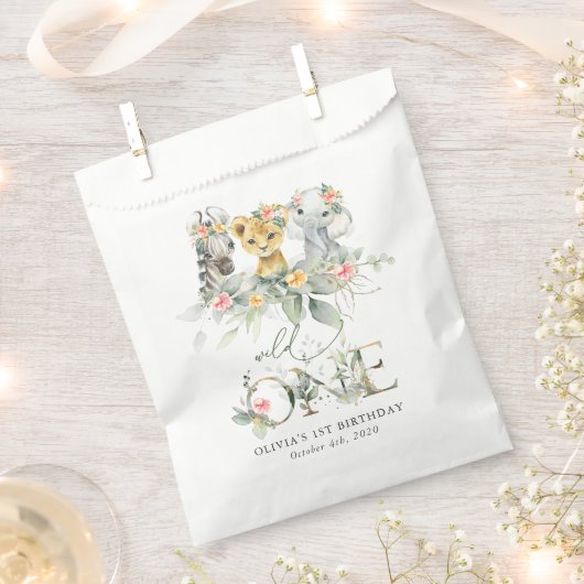 Oerwouden, safari, bloemen, eerste verjaardag bedankzakje (Geknipt)