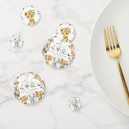 Oerwouden, safari, bloemen, eerste verjaardag confetti