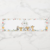 Oerwouden, safari, bloemen, eerste verjaardag waterfles etiket (Enkel label)