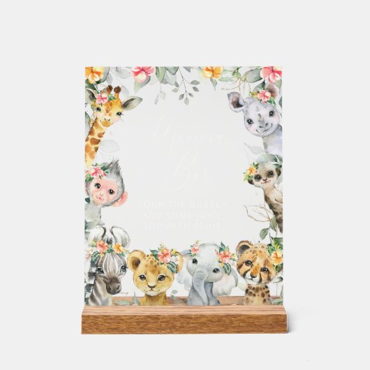 Oerwouden, Safari, Bloemen, Momosa Bar Acryl Bord (Voorkant)