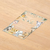 Oerwouden, Safari, Wild One, Baby shower Acryl Uitnodigingen (Laagn)