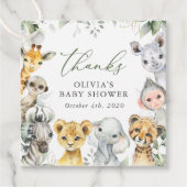 Oerwouden, Safari, Wild One, Baby shower Bedankjes Labels (Voorkant)