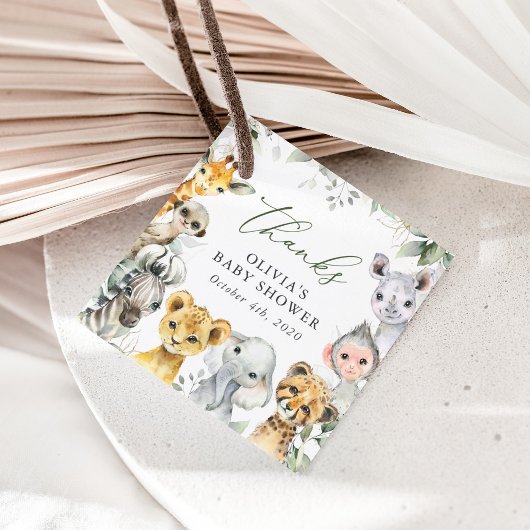 Oerwouden, Safari, Wild One, Baby shower Bedankjes Labels