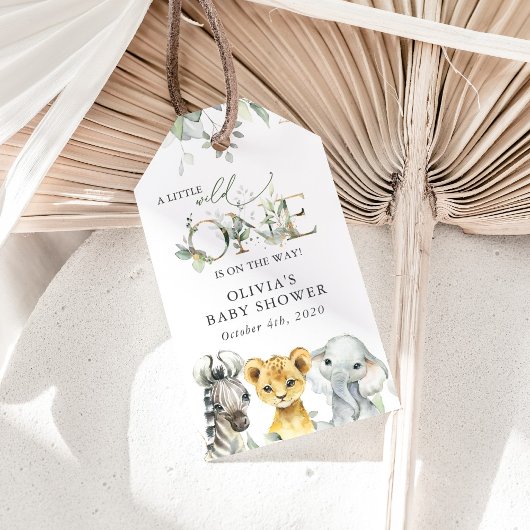 Oerwouden, Safari, Wild One, Baby shower Cadeaulabel