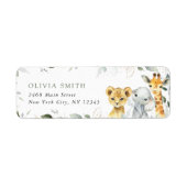 Oerwouden, Safari, Wild One, Baby shower Etiket (Voorkant)