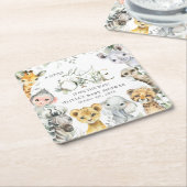 Oerwouden, Safari, Wild One, Baby shower Kartonnen Onderzetters (Schuin)