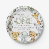 Oerwouden, Safari, Wild One, Baby shower Papieren Bordje (Voorkant)