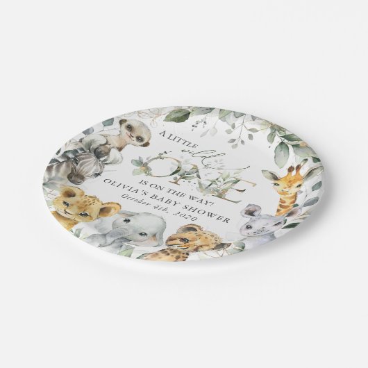 Oerwouden, Safari, Wild One, Baby shower Papieren Bordje (Gekanteld)