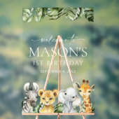 Oerwouden, Safari, Wild One, Birthday Welcome Acryl Bord (Neutraal)