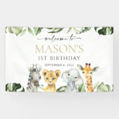 Oerwouden, Safari, Wild One, Birthday Welcome Spandoek (Horizontaal)