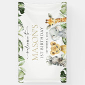 Oerwouden, Safari, Wild One, Birthday Welcome Spandoek (Verticaal)