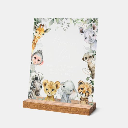 Oerwouden, Safari, Wild One, Momosa Bar Acryl Bord (Hoek)