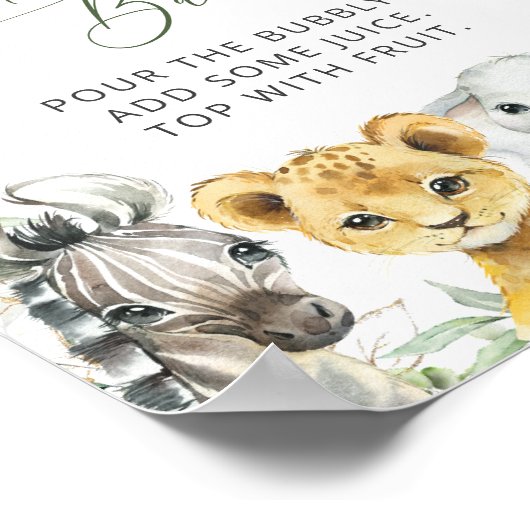 Oerwouden, Safari, Wild One, Momosa Bar Poster (Hoek)